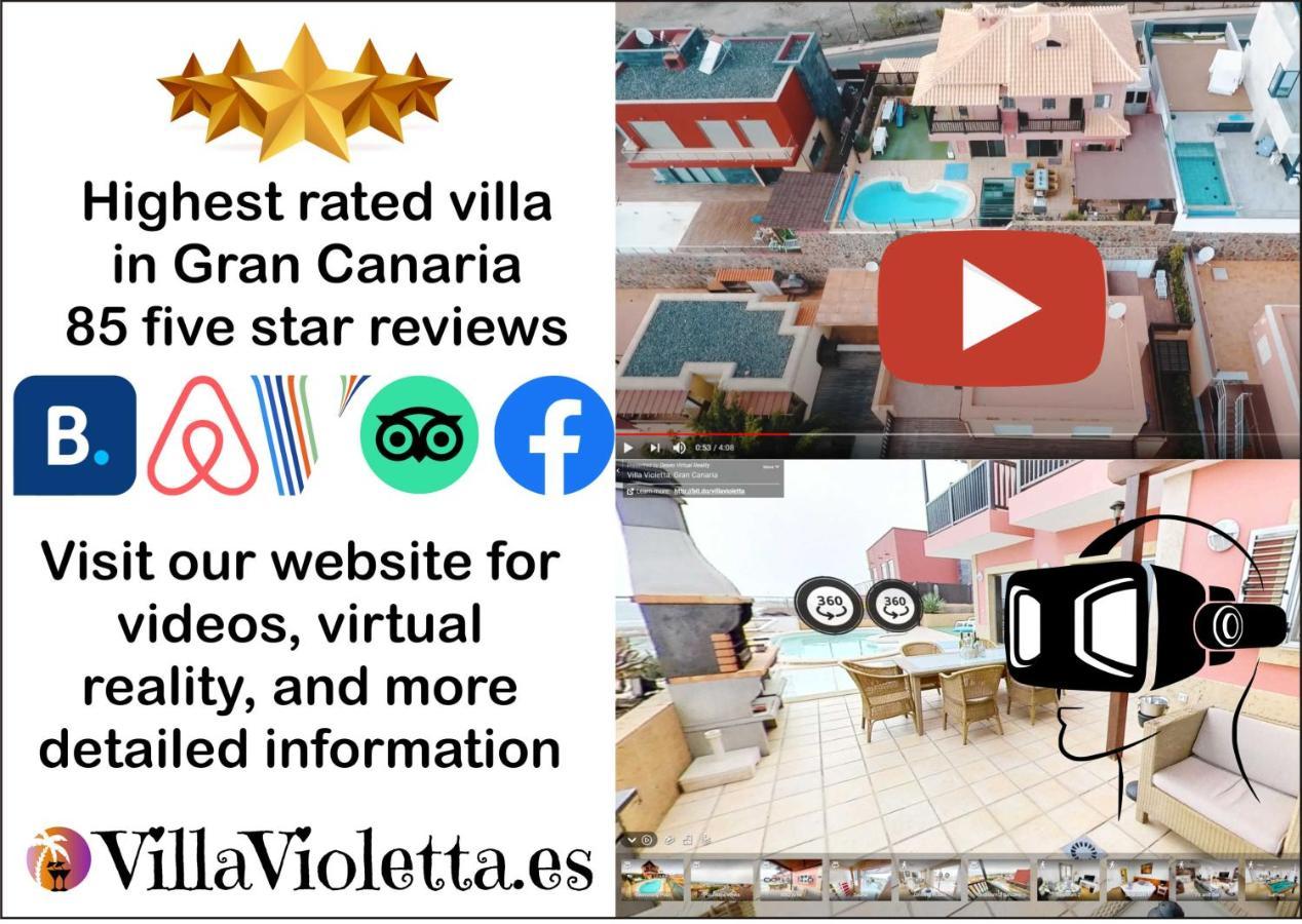Luxury 5 Star Villa Violetta With Amazing Sea View, Jacuzzi And Heated Pool San Agustín Eksteriør bilde